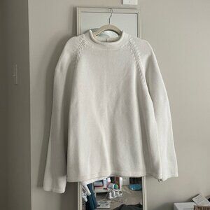 J. Crew White Rollneck Sweater